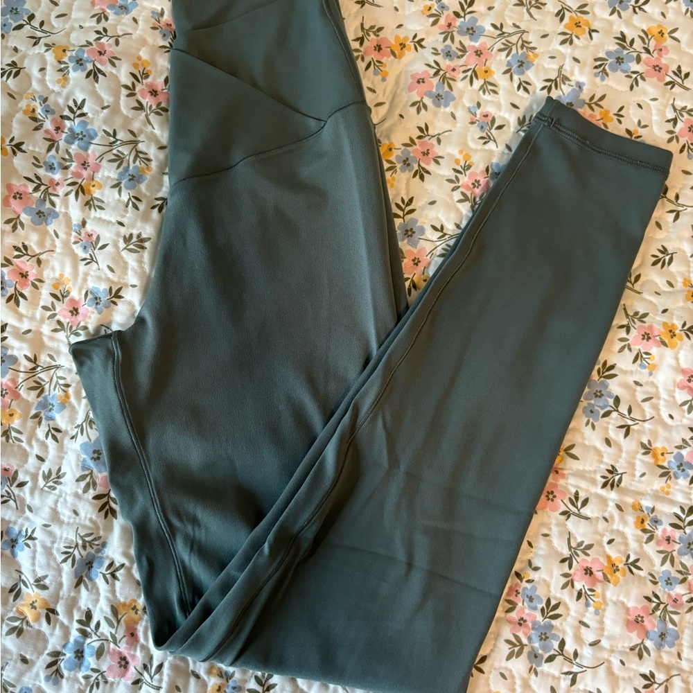 Aerie Green High-Rise Leggings with Stretchy Fabric